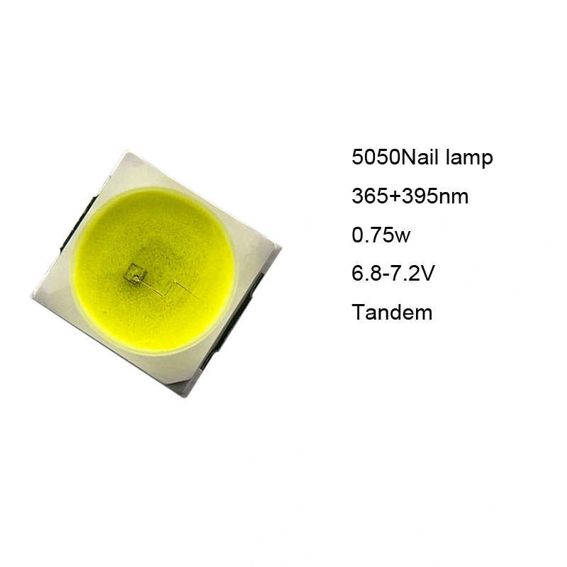 1W SMD LED 6V 5054 Tri-Color (365NM+395NM) Purple 365+395nm High Brightness Bi Color 5054 Mould Lens UV SMD LED for Nail Curing